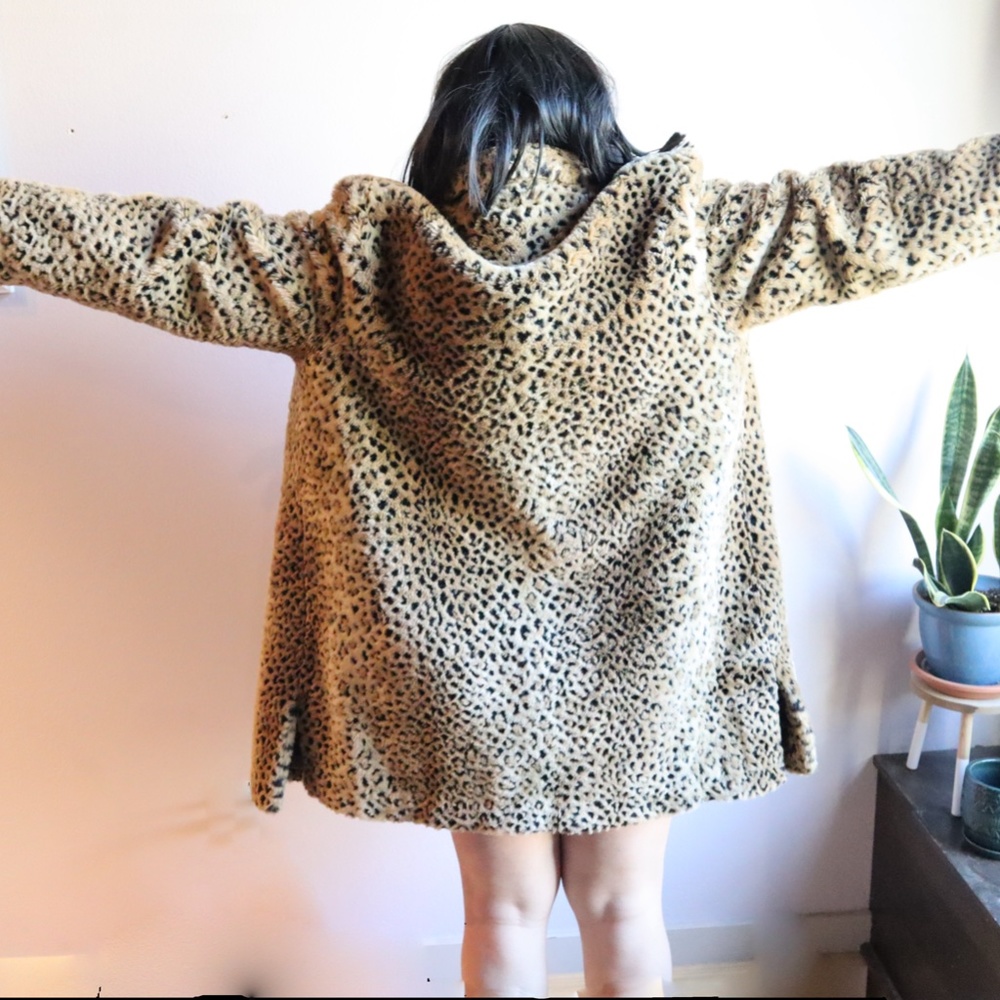 Vintage Leopard Faux Fur Coat